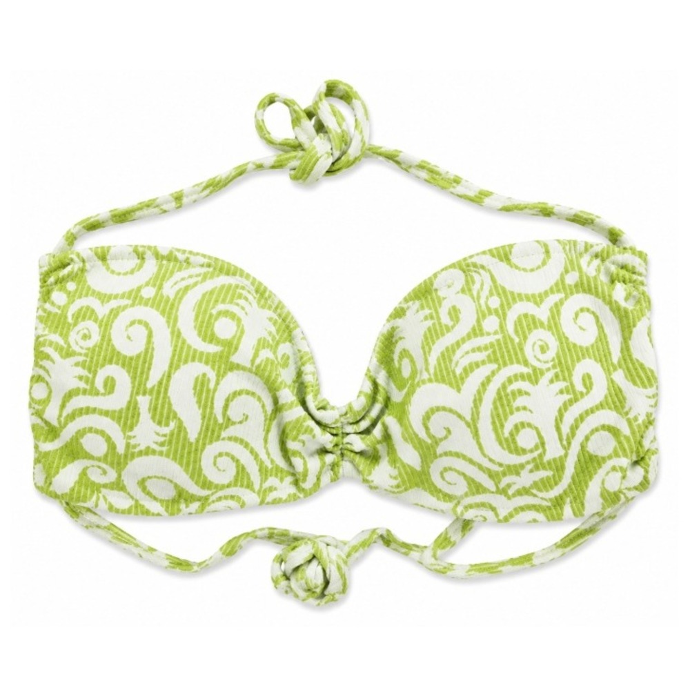 Dippin Daisys Women's Lime Green White Swirl Halter Bikini Top Size S NWT